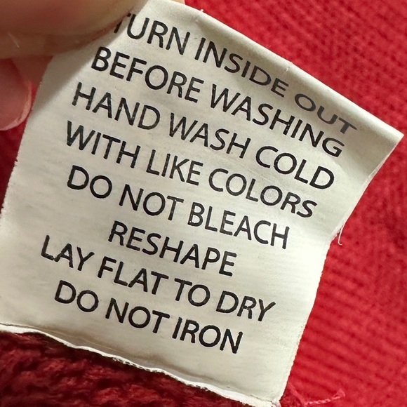 Valerie Stevens oversized Sweater batwing sleeves fringe accent red, sz S, GUC - Picture 4 of 6